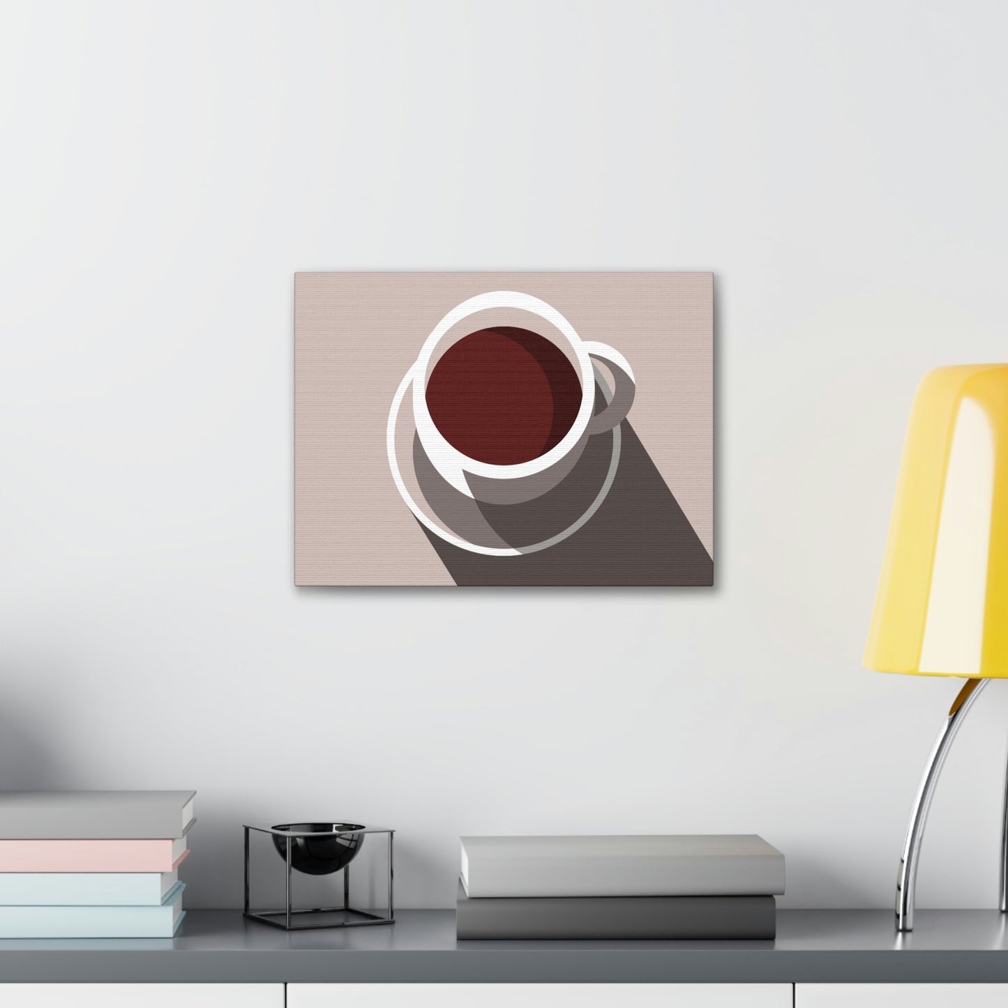 Cup Of Coffee Minimal Art Aesthetic Beige Aesthetic Classic Art Canvas Gallery Wraps