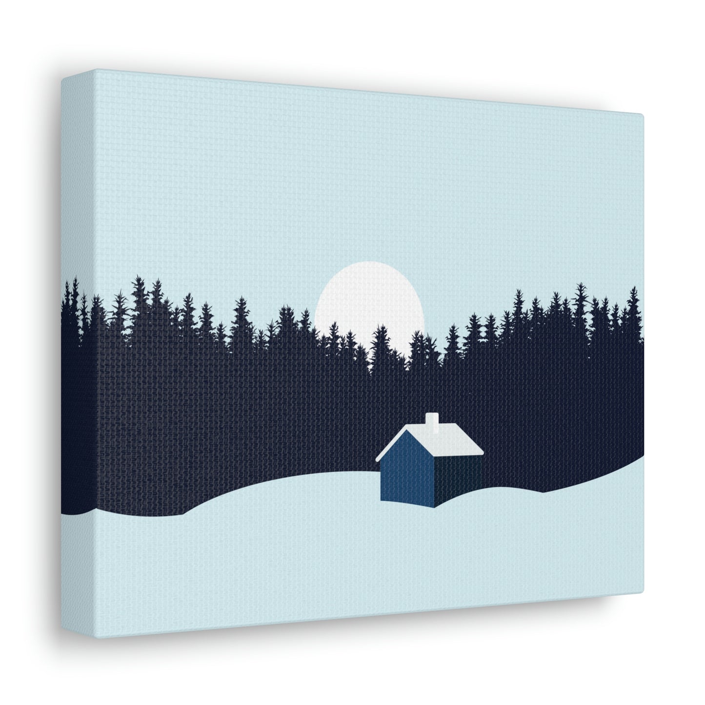 Frosty Morning Forest Minimal Aesthetic Classic Art Canvas Gallery Wraps