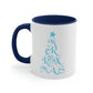 Love Christmas Happy Holidays Minimal Art Сalligraphy Blue Accent Coffee Mug 11oz