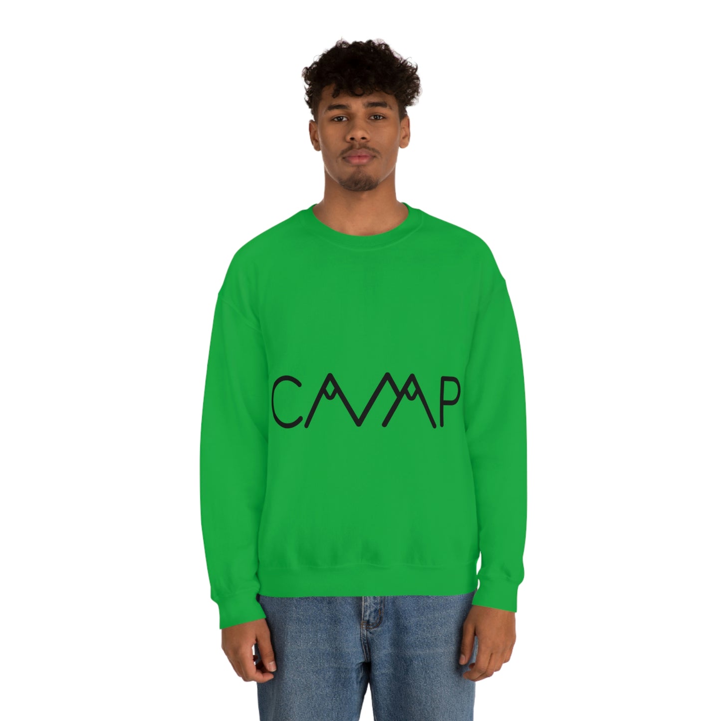 Camping Typography Minimal Art Unisex Heavy Blend™ Crewneck Sweatshirt