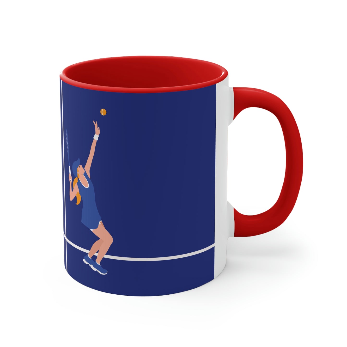 Tennis Player Blue Art Sports Team Accent Coffee Mug 11oz