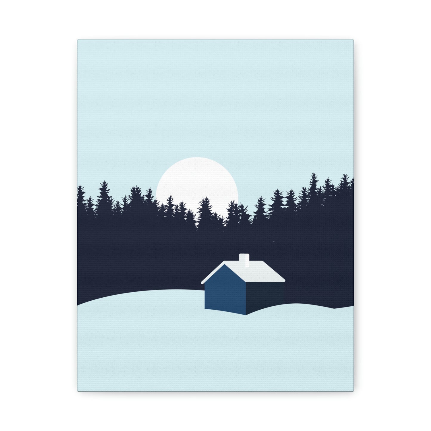 Frosty Morning Forest Minimal Aesthetic Classic Art Canvas Gallery Wraps