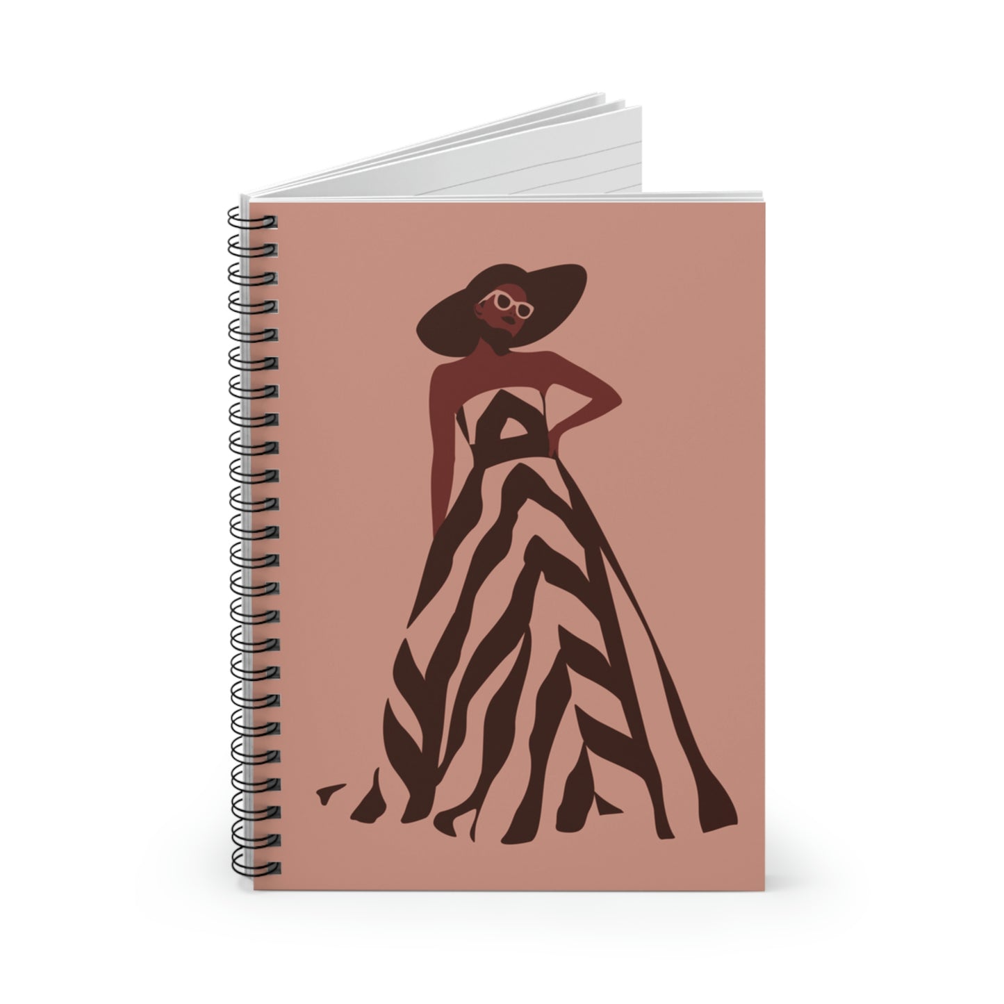 Retro Movies Woman in Dress Vintage Film Lover Spiral Notebook Ruled Line