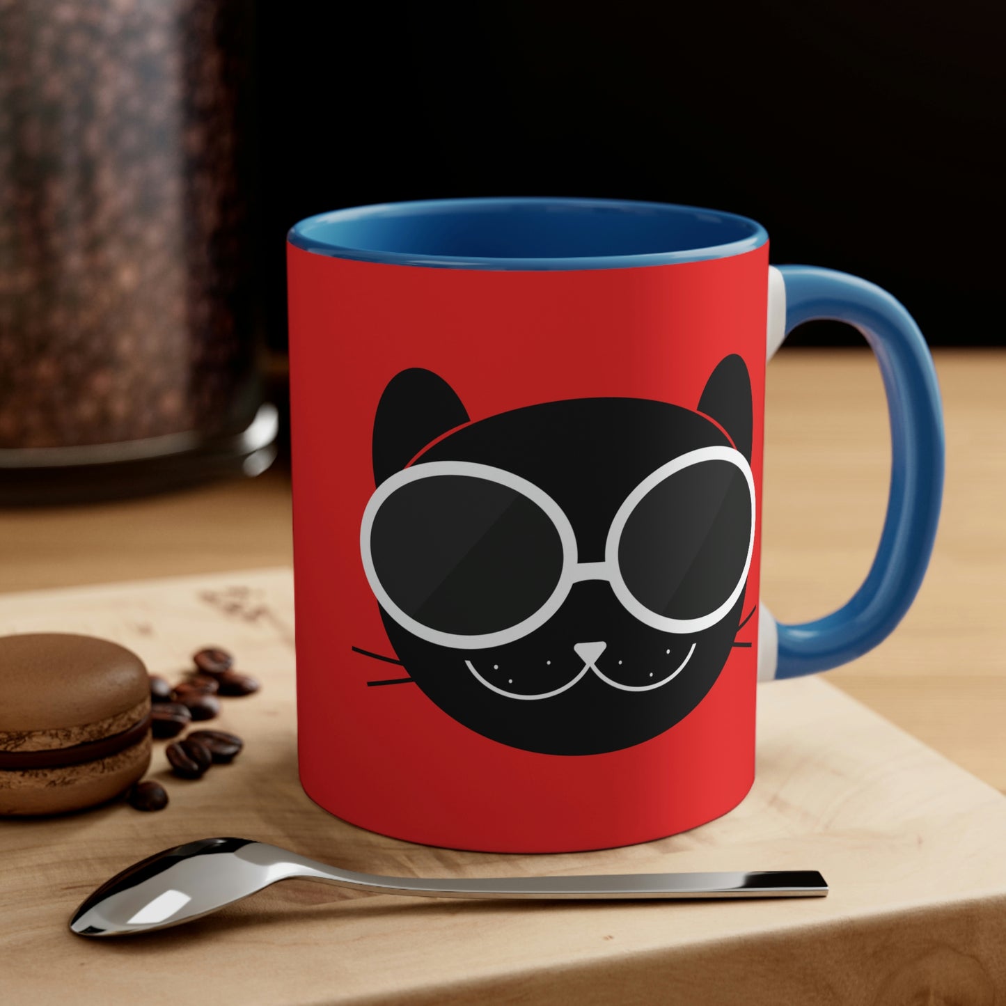 Anime Cute Black Cat Minimal Art Classic Accent Coffee Mug 11oz