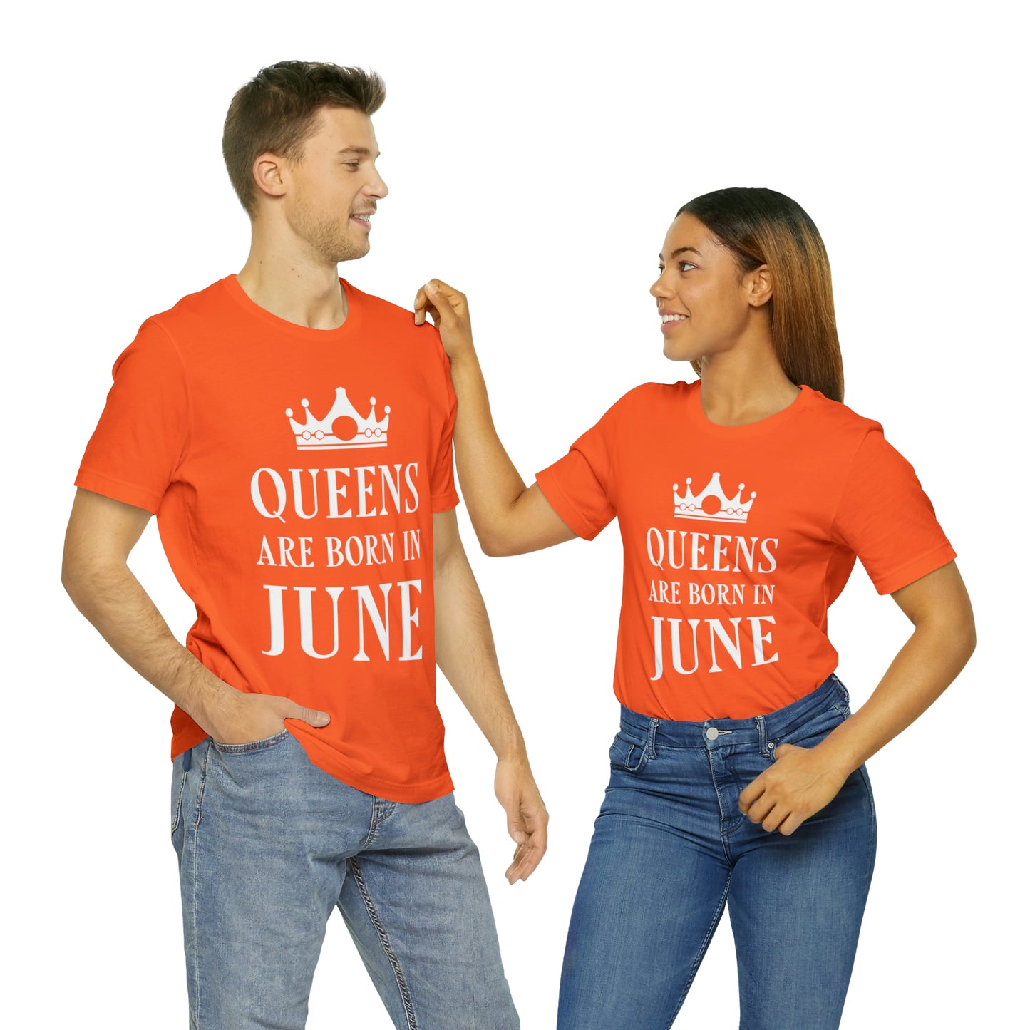 Queens Are Born in June Happy Birthday Unisex Jersey Short Sleeve T-Shirt