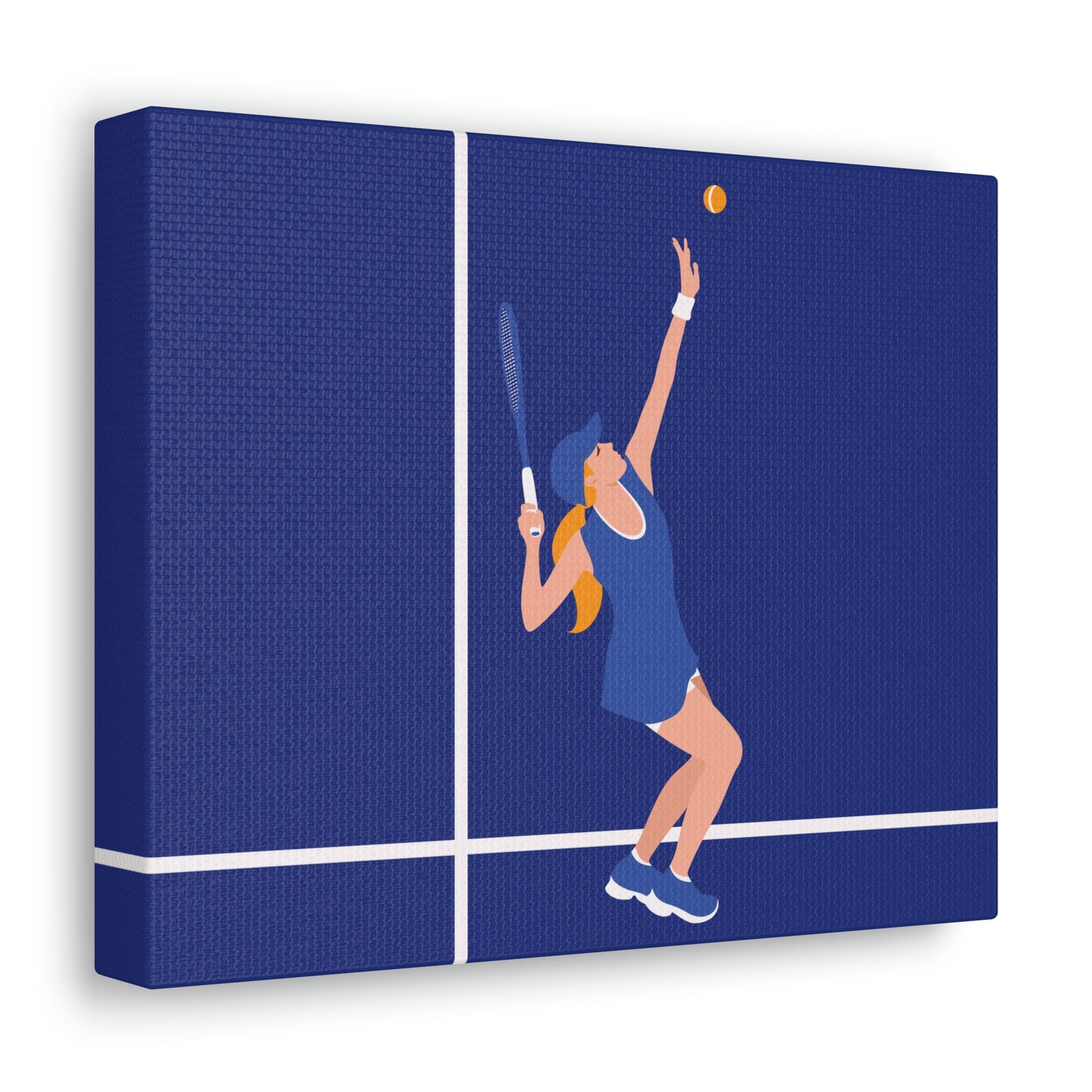 Tennis Player Blue Art Sports Team Classic Art Canvas Gallery Wraps