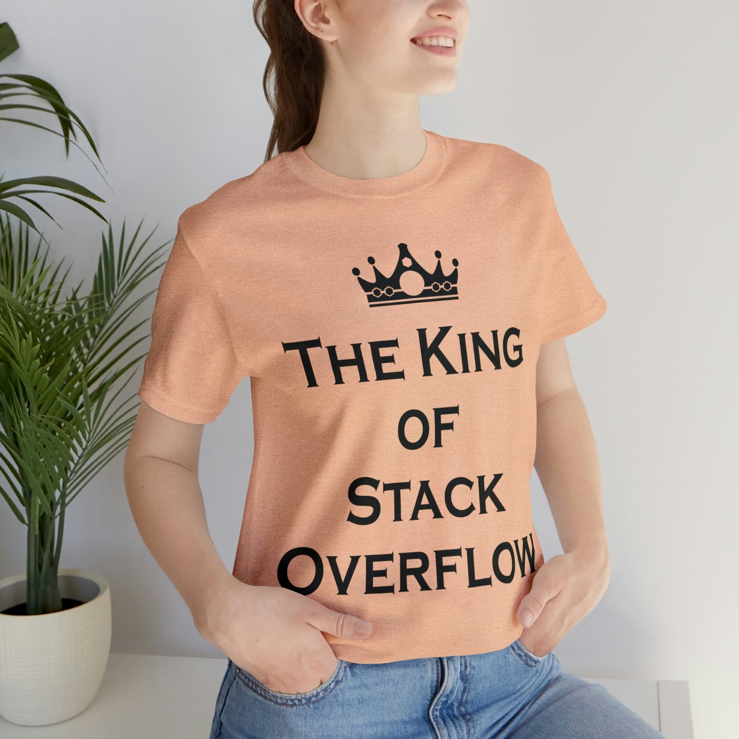 The King of Stack Overflow IT Funny Coding Unisex Jersey Short Sleeve T-Shirt