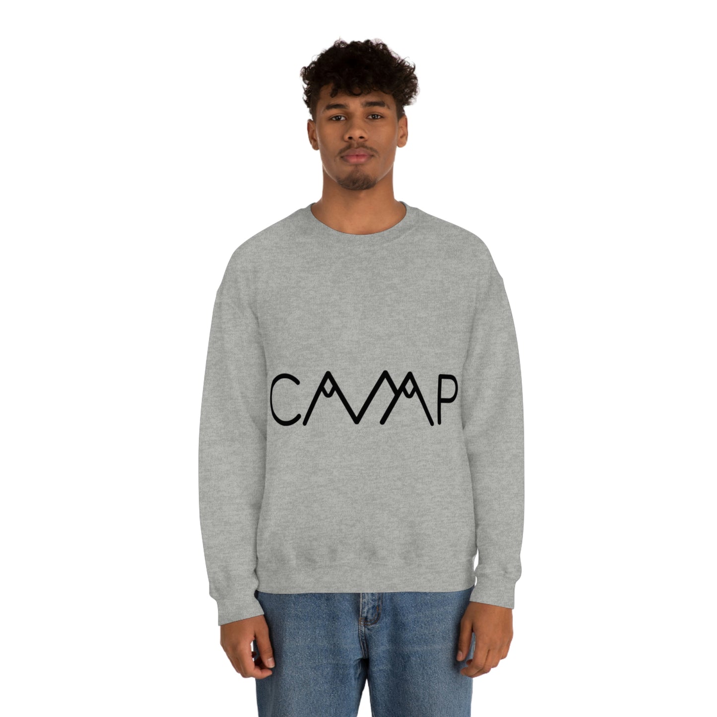 Camping Typography Minimal Art Unisex Heavy Blend™ Crewneck Sweatshirt