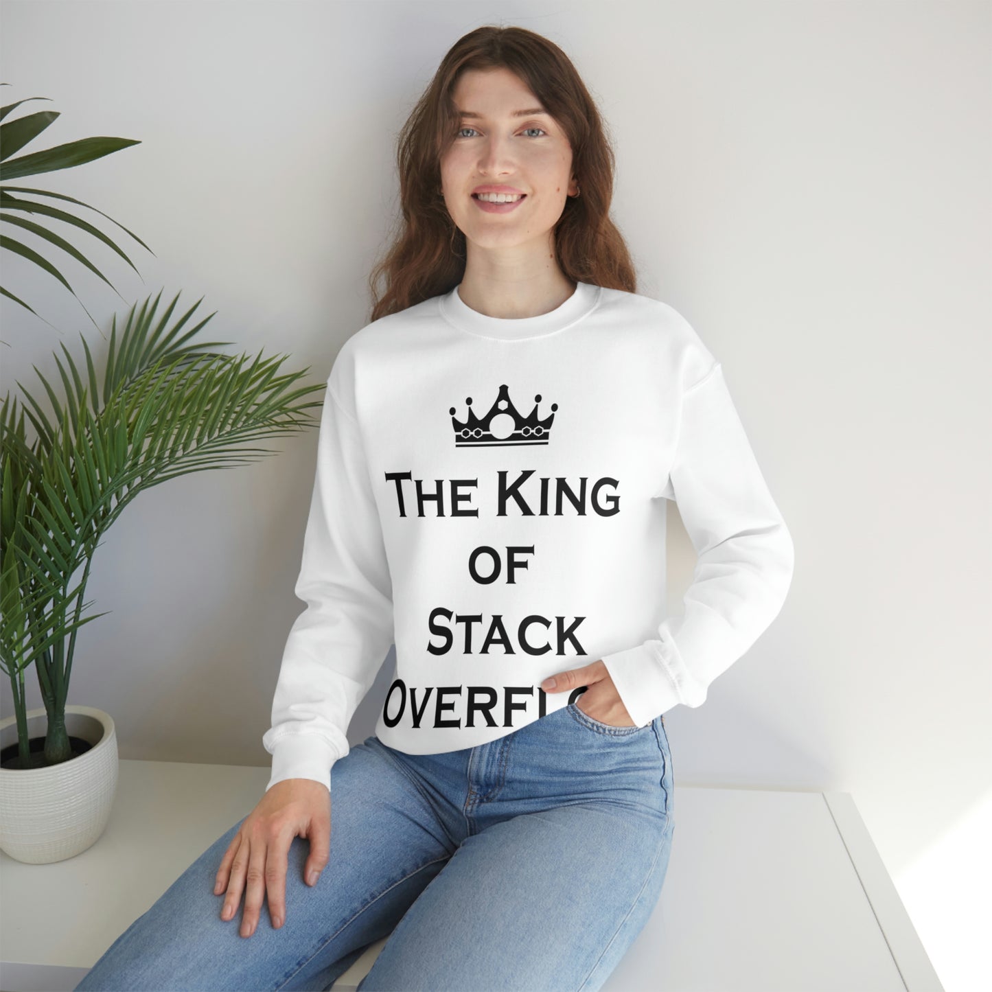 The King of Stack Overflow IT Funny Coding Unisex Heavy Blend™ Crewneck Sweatshirt