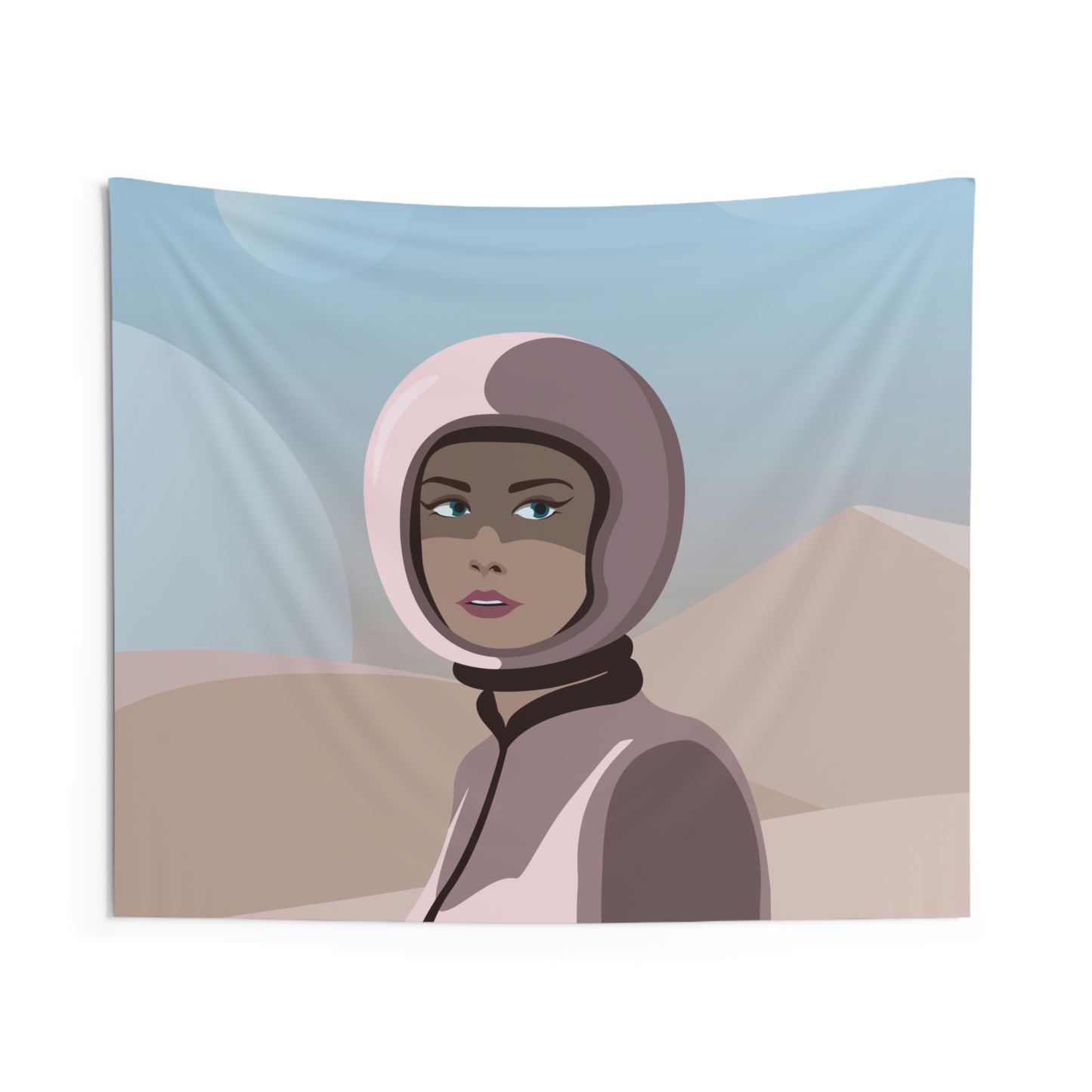 Astronaut Woman Aliens Minimal Art Aesthetic Indoor Wall Tapestries