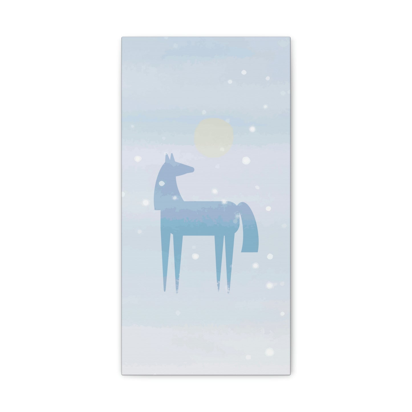 Horse Under the Snow Winter Landscape Art Aesthetic Classic Art Canvas Gallery Wraps