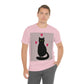 Black Cat with Heart Love Unisex Jersey Short Sleeve T-Shirt