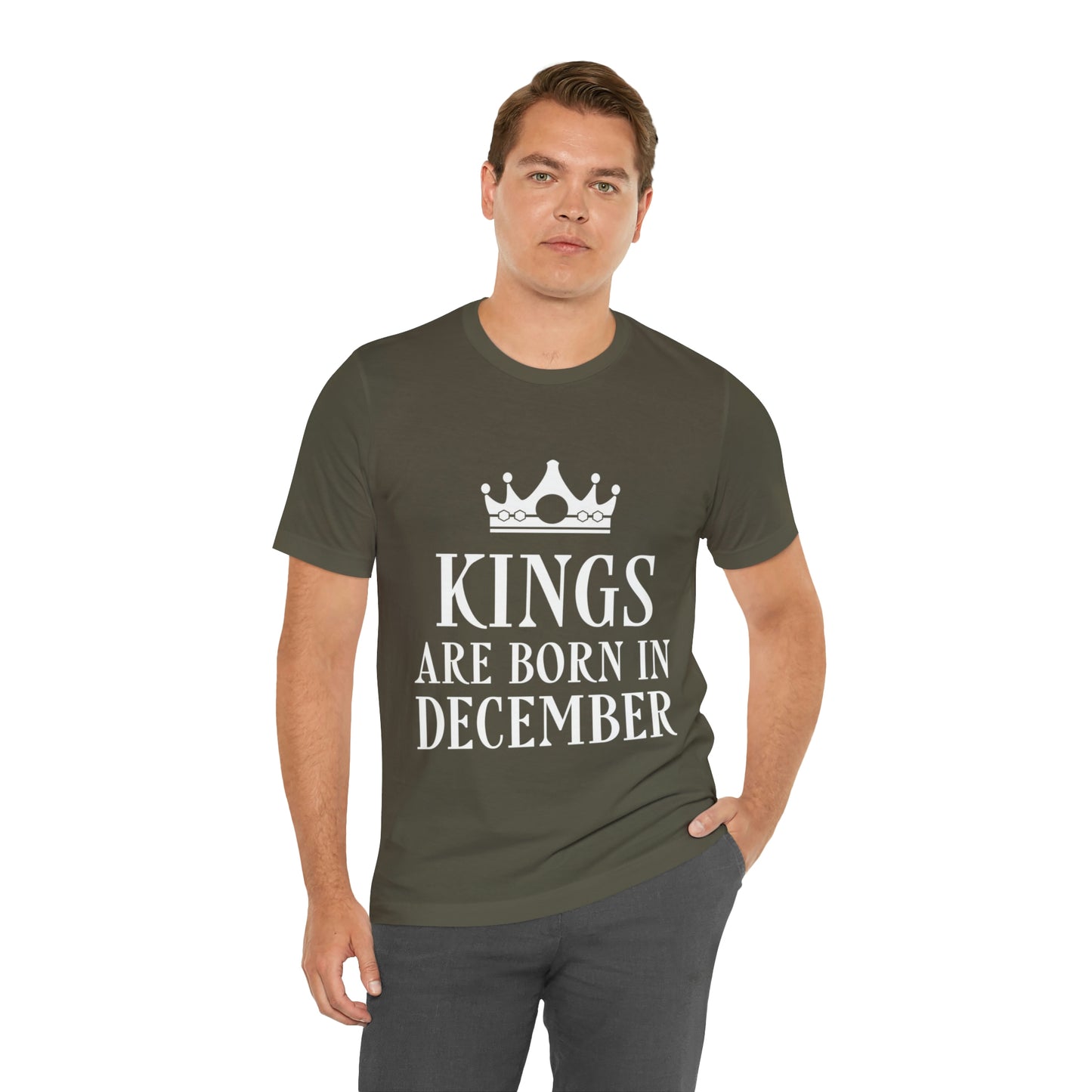 Kings Are Born in December Happy Birthday Unisex Jersey Short Sleeve T-Shirt