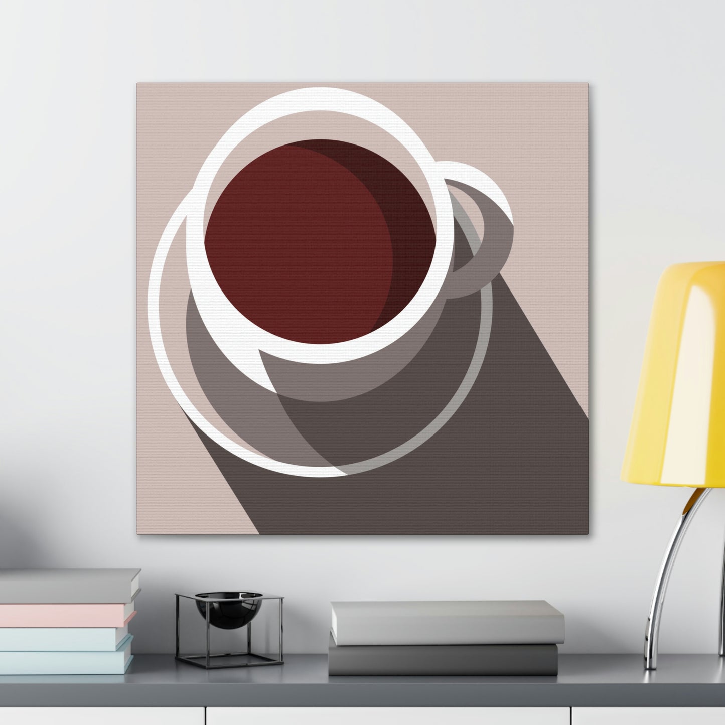 Cup Of Coffee Minimal Art Aesthetic Beige Aesthetic Classic Art Canvas Gallery Wraps