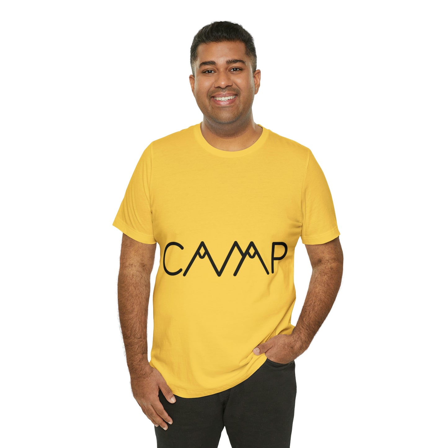 Camping Typography Minimal Art Unisex Jersey Short Sleeve T-Shirt