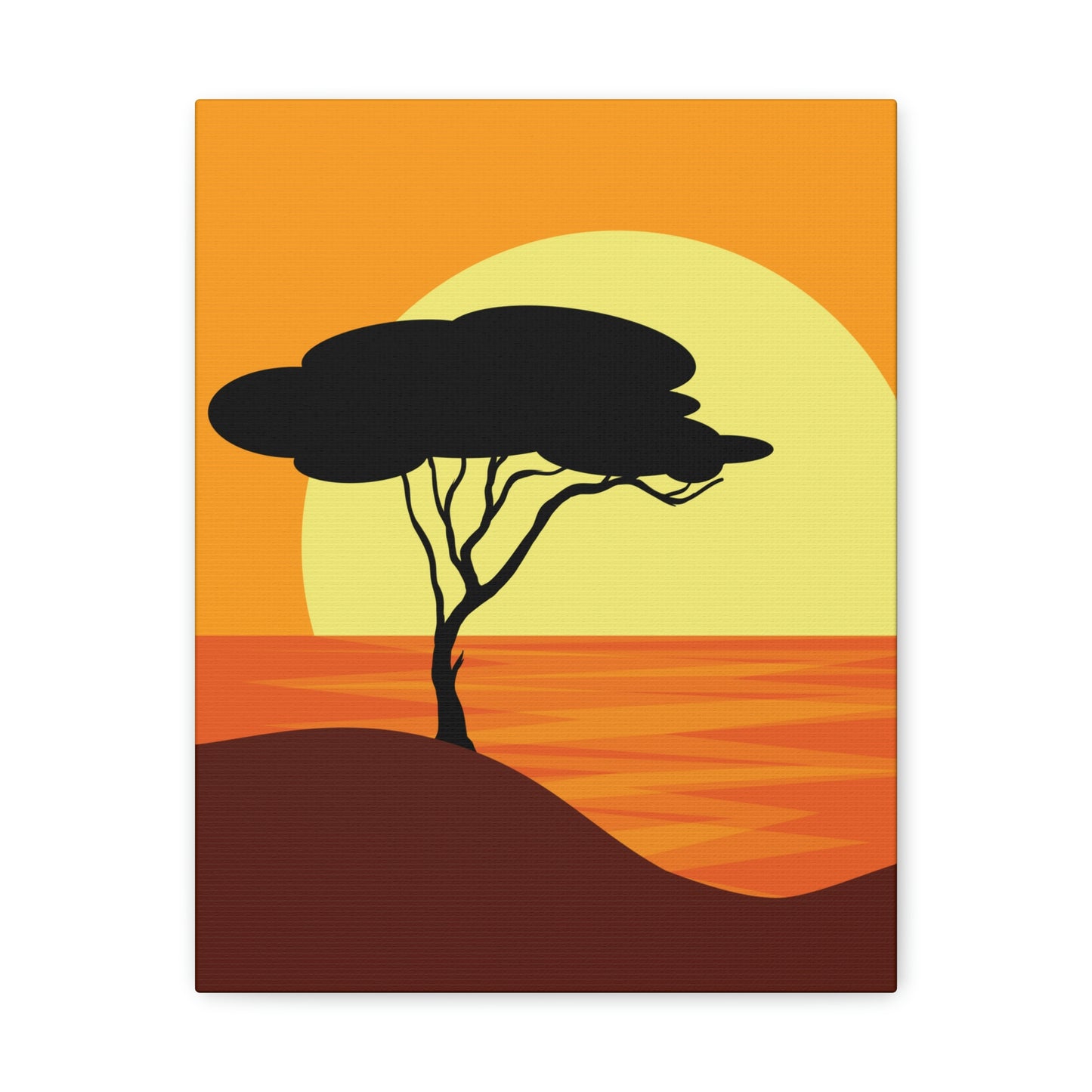 Africa Savanna Sunset Minimal Landscape View Aesthetic Classic Art Canvas Gallery Wraps