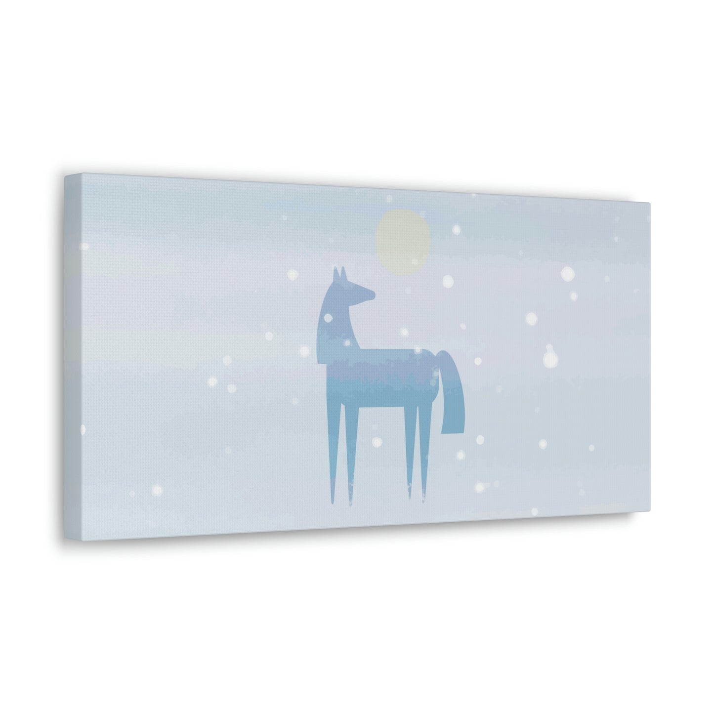 Horse Under the Snow Winter Landscape Art Aesthetic Classic Art Canvas Gallery Wraps