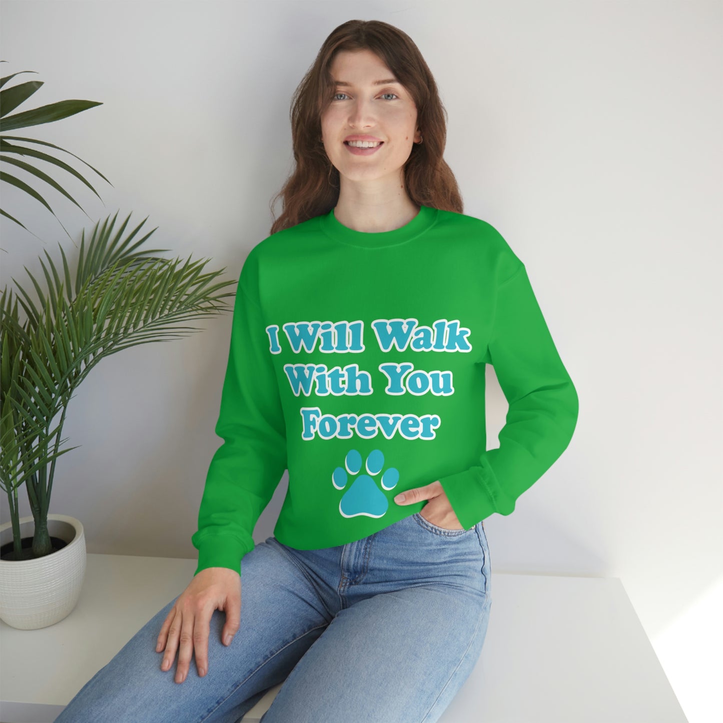 I Will Walk With You Forever Cat Lover Unisex Heavy Blend™ Crewneck Sweatshirt