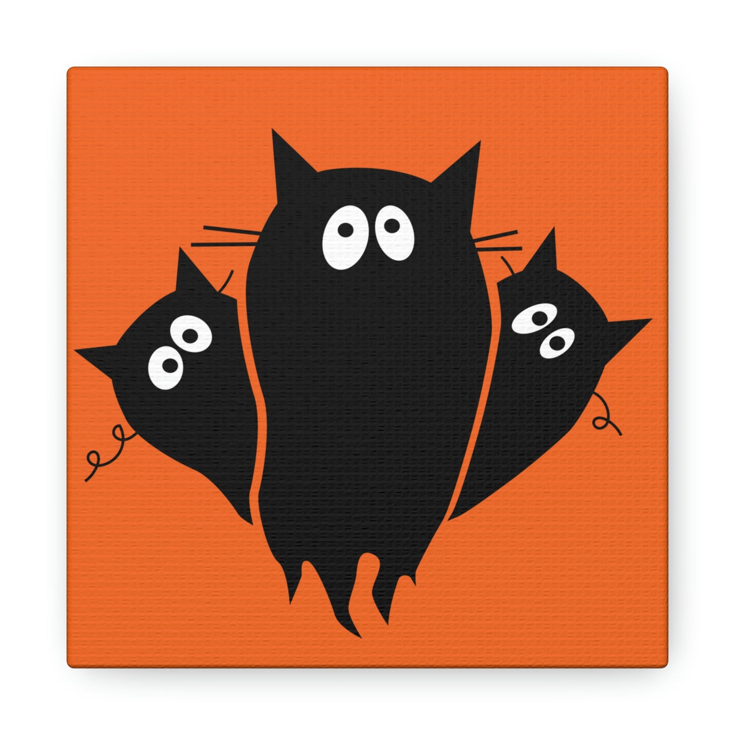 Funny Black Cats Lovers Watching Eyes Cartoon Halloween Meme Aesthetic Classic Art Canvas Gallery Wraps