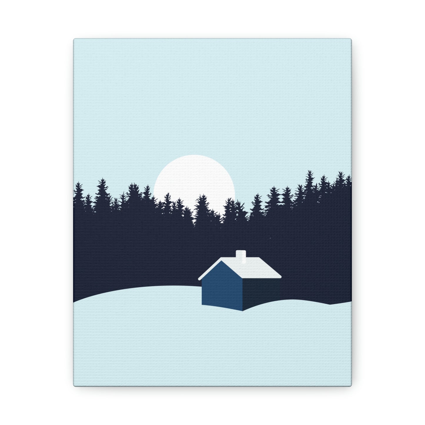 Frosty Morning Forest Minimal Aesthetic Classic Art Canvas Gallery Wraps