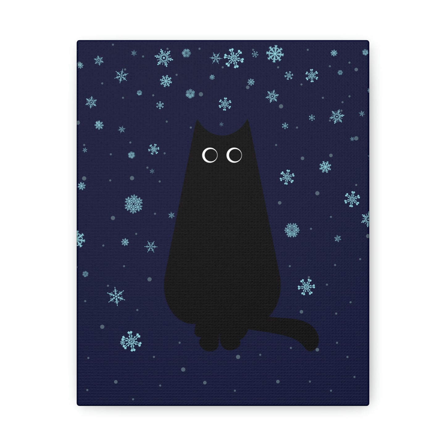 Black Cat Winter Snowflake Anime Art Classic Art Canvas Gallery Wraps