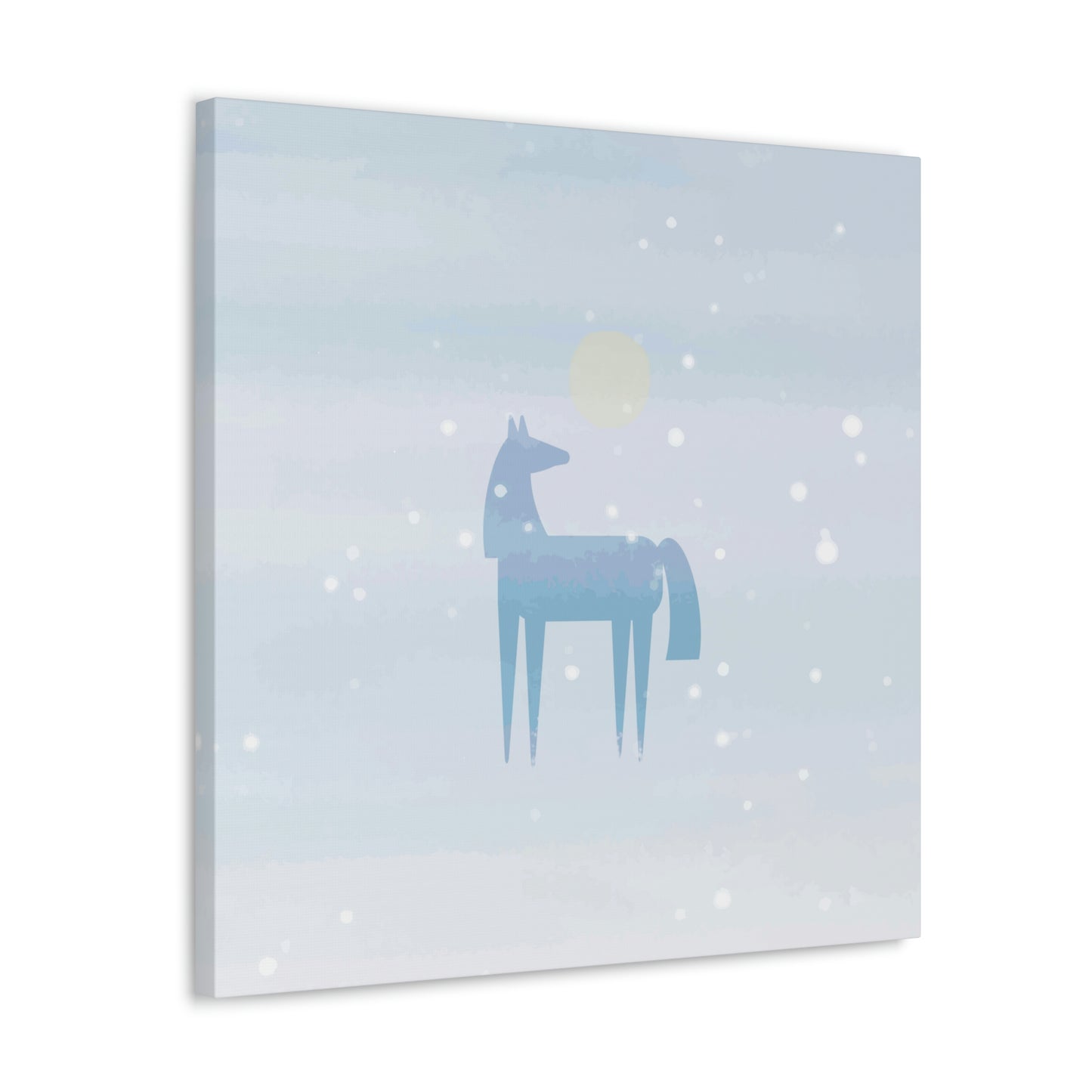 Horse Under the Snow Winter Landscape Art Aesthetic Classic Art Canvas Gallery Wraps