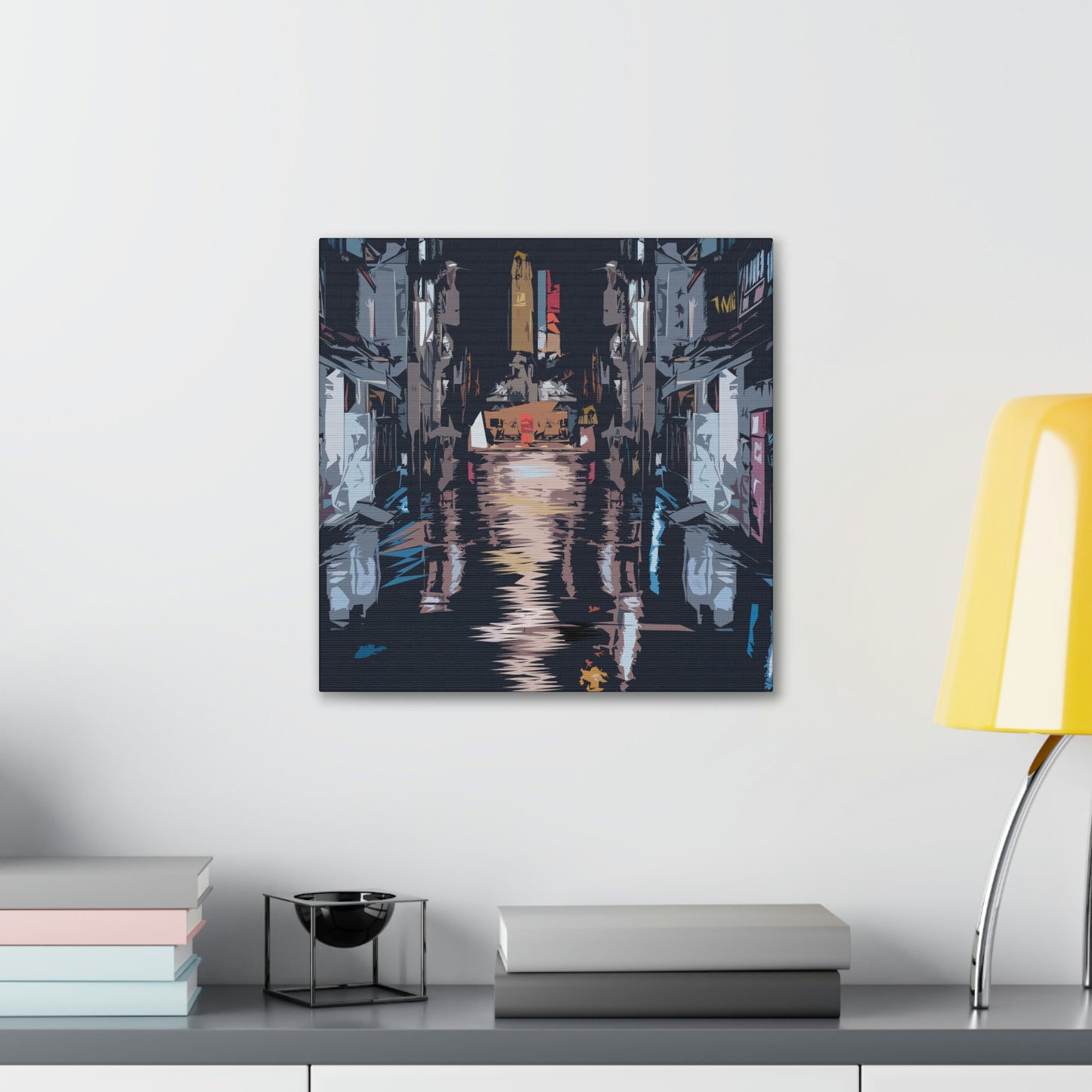 City Night Modern Abstract Classic Art Canvas Gallery Wraps