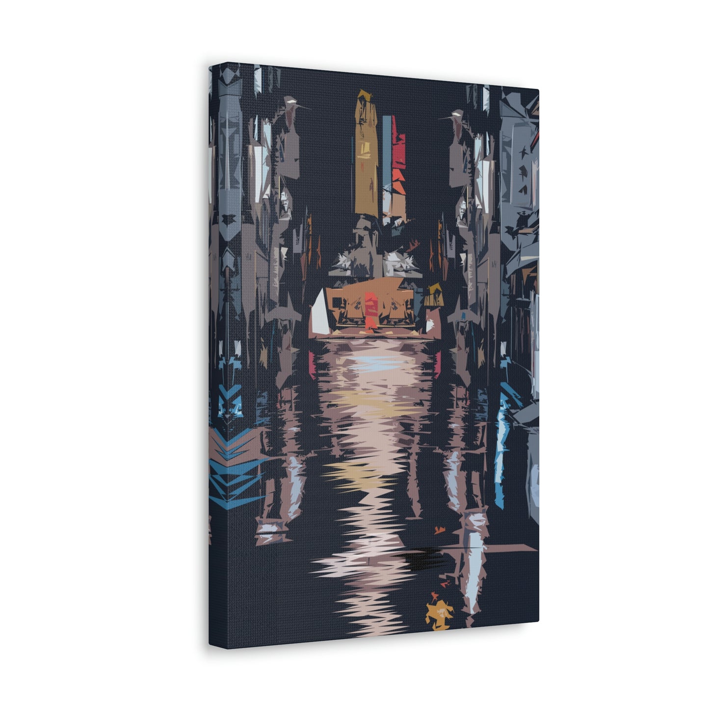 City Night Modern Abstract Classic Art Canvas Gallery Wraps