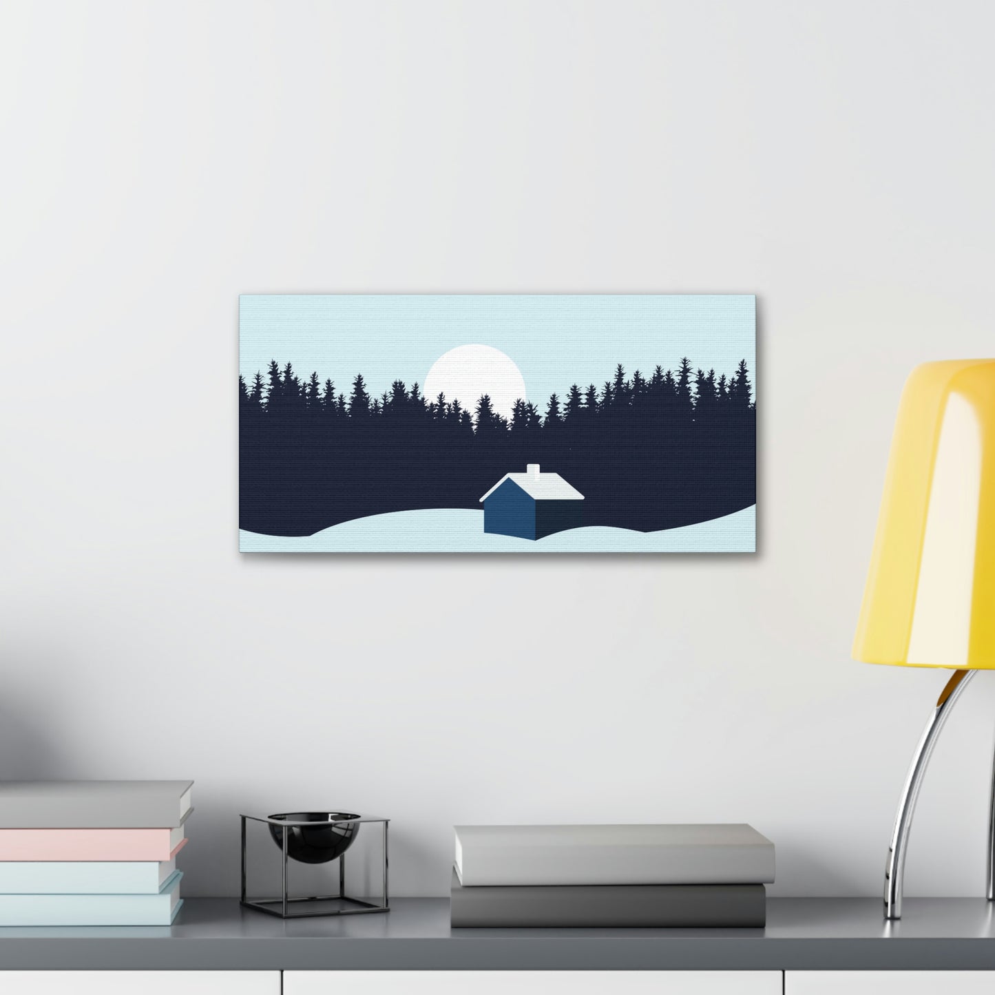 Frosty Morning Forest Minimal Aesthetic Classic Art Canvas Gallery Wraps