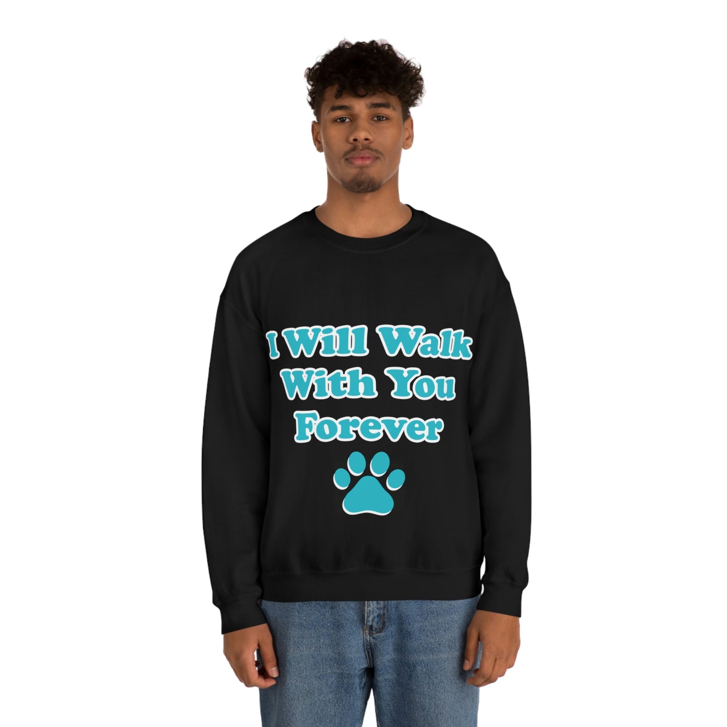 I Will Walk With You Forever Cat Lover Unisex Heavy Blend™ Crewneck Sweatshirt