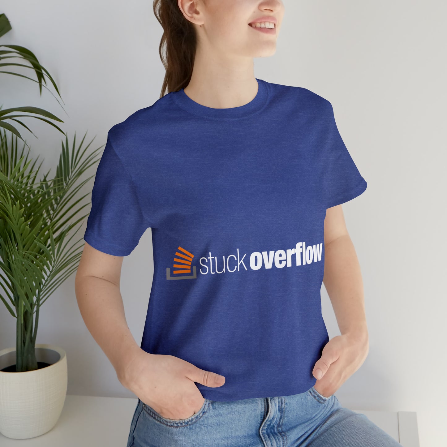 Stack Overflow Funny IT Developer Programming Nerdy Unisex Jersey Short Sleeve T-Shirt