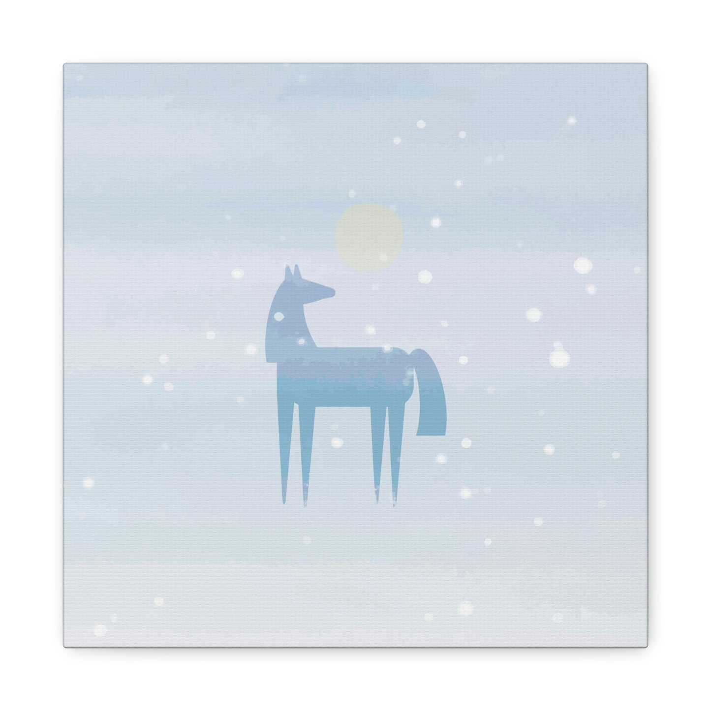 Horse Under the Snow Winter Landscape Art Aesthetic Classic Art Canvas Gallery Wraps