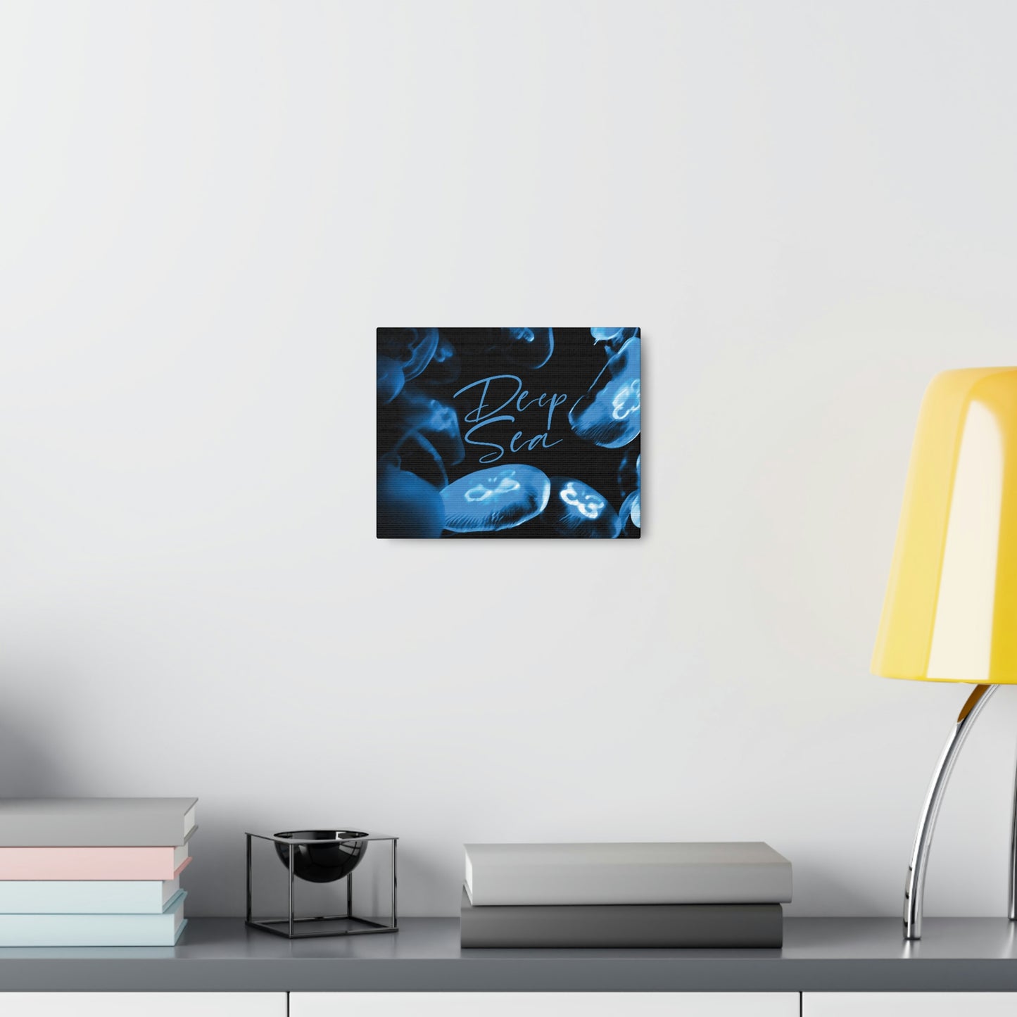 Deep Sea Jellyfish Silhouette Eco Friendly Life Sign Aesthetic Classic Art Canvas Gallery Wraps