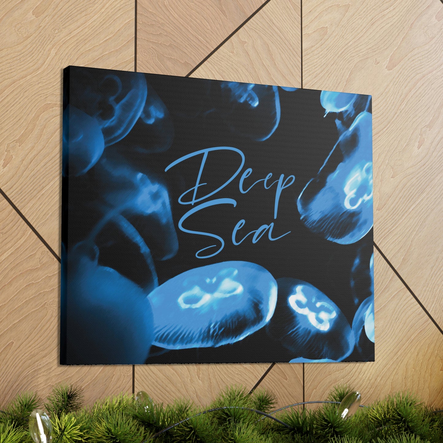 Deep Sea Jellyfish Silhouette Eco Friendly Life Sign Aesthetic Classic Art Canvas Gallery Wraps