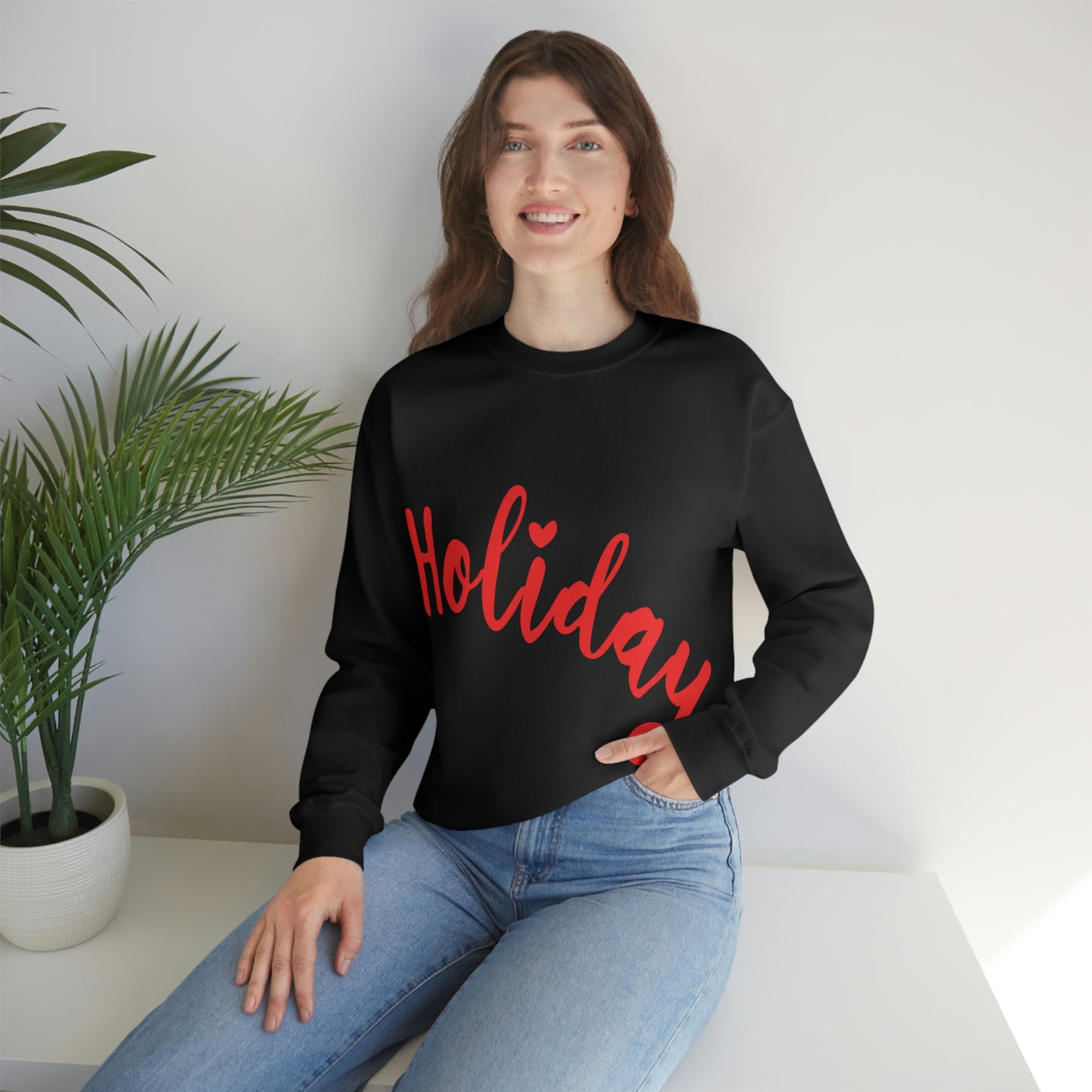 Holidays Red Text Weekend Quotes Unisex Heavy Blend™ Crewneck Sweatshirt