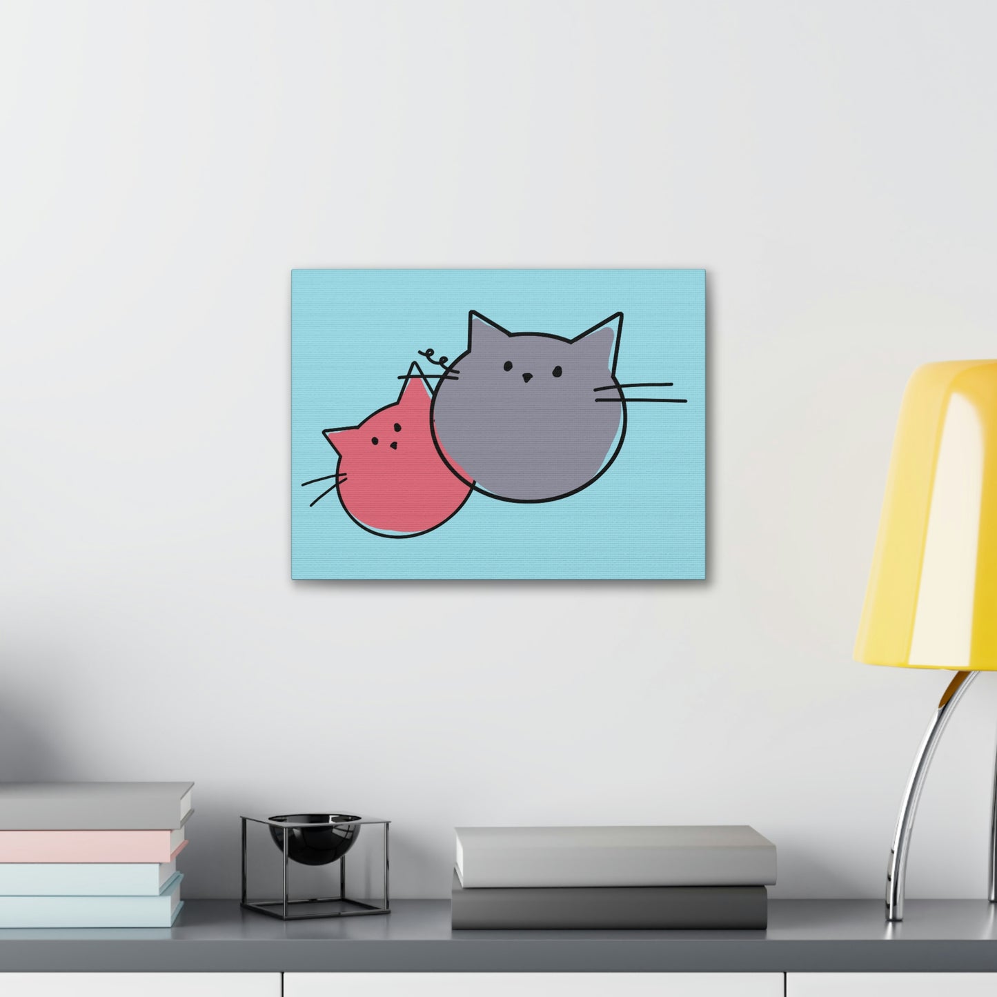 Funny Cartoon Cats Anime Meme Kawaii  Aesthetic Classic Art Canvas Gallery Wraps