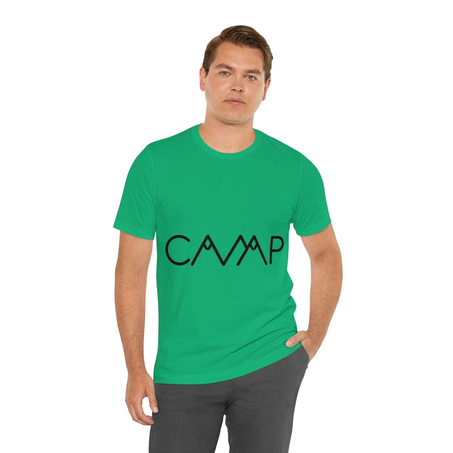 Camping Typography Minimal Art Unisex Jersey Short Sleeve T-Shirt