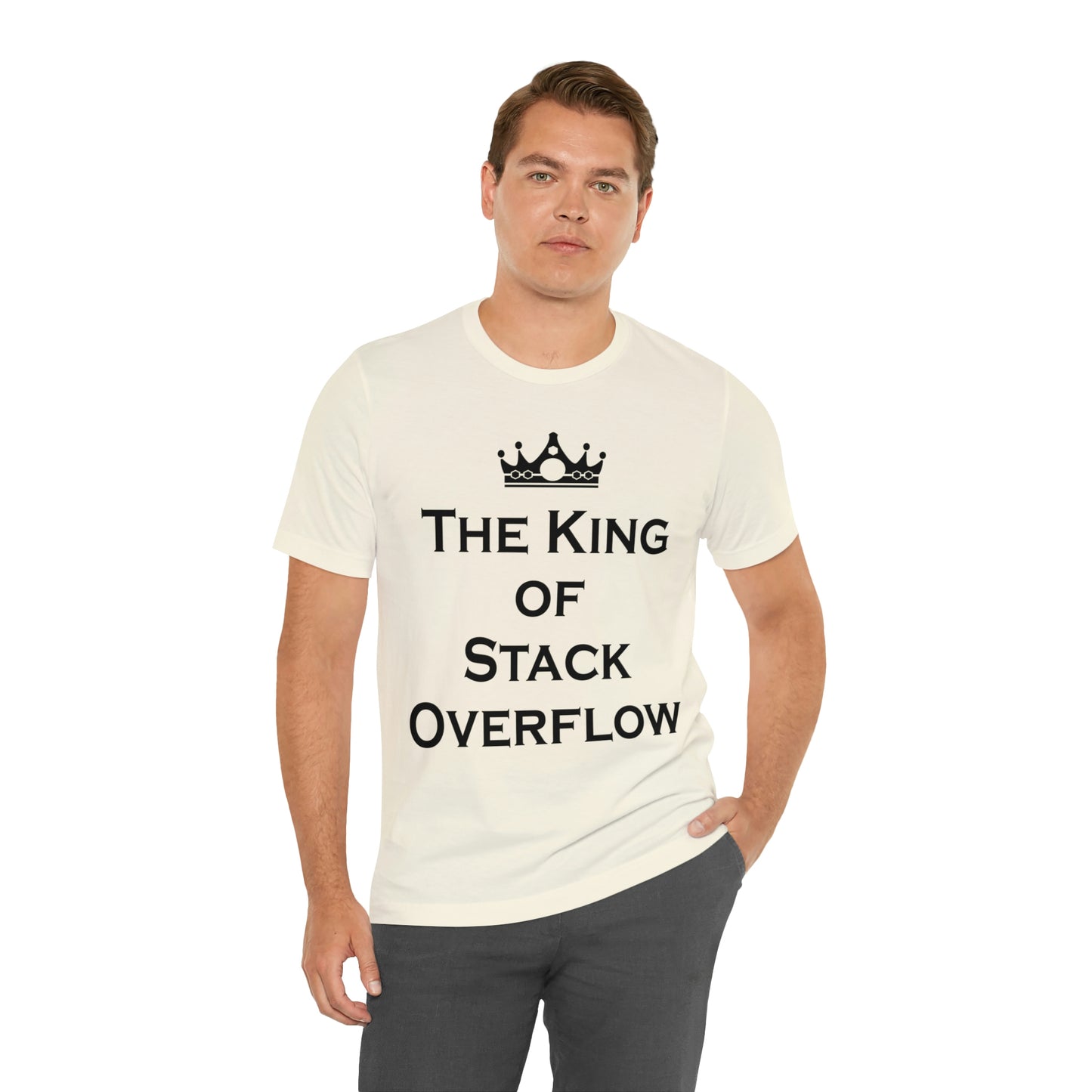 The King of Stack Overflow IT Funny Coding Unisex Jersey Short Sleeve T-Shirt