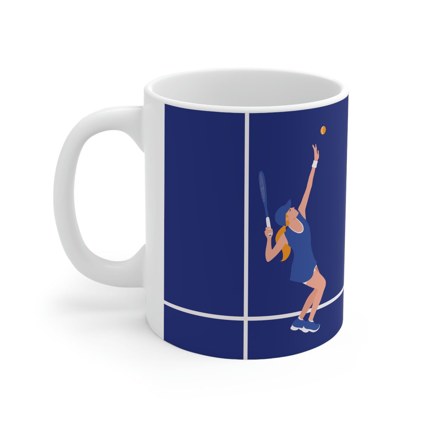 Tennis Player Blue Art Sports Team Ceramic Mug 11oz