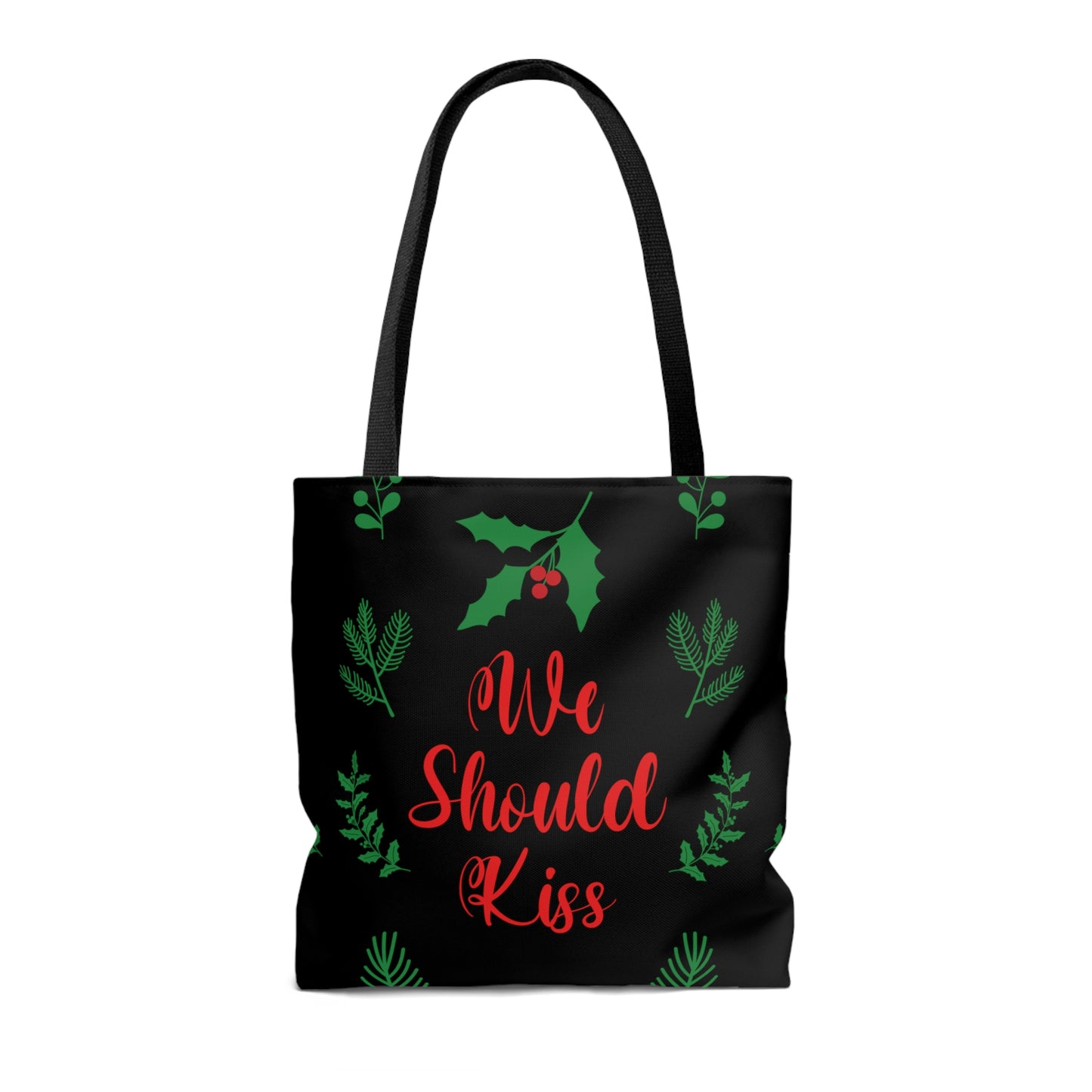 We Should Kiss Leaves Quotes AOP Tote Bag