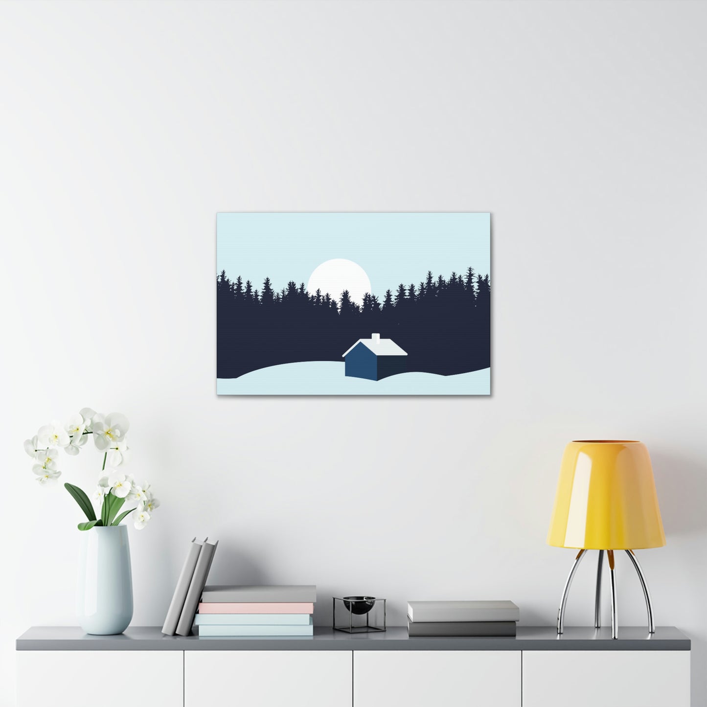 Frosty Morning Forest Minimal Aesthetic Classic Art Canvas Gallery Wraps