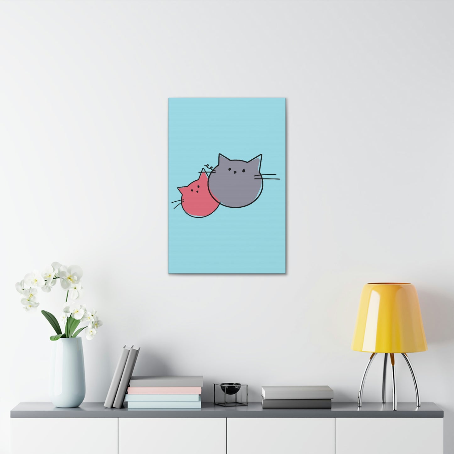 Funny Cartoon Cats Anime Meme Kawaii  Aesthetic Classic Art Canvas Gallery Wraps