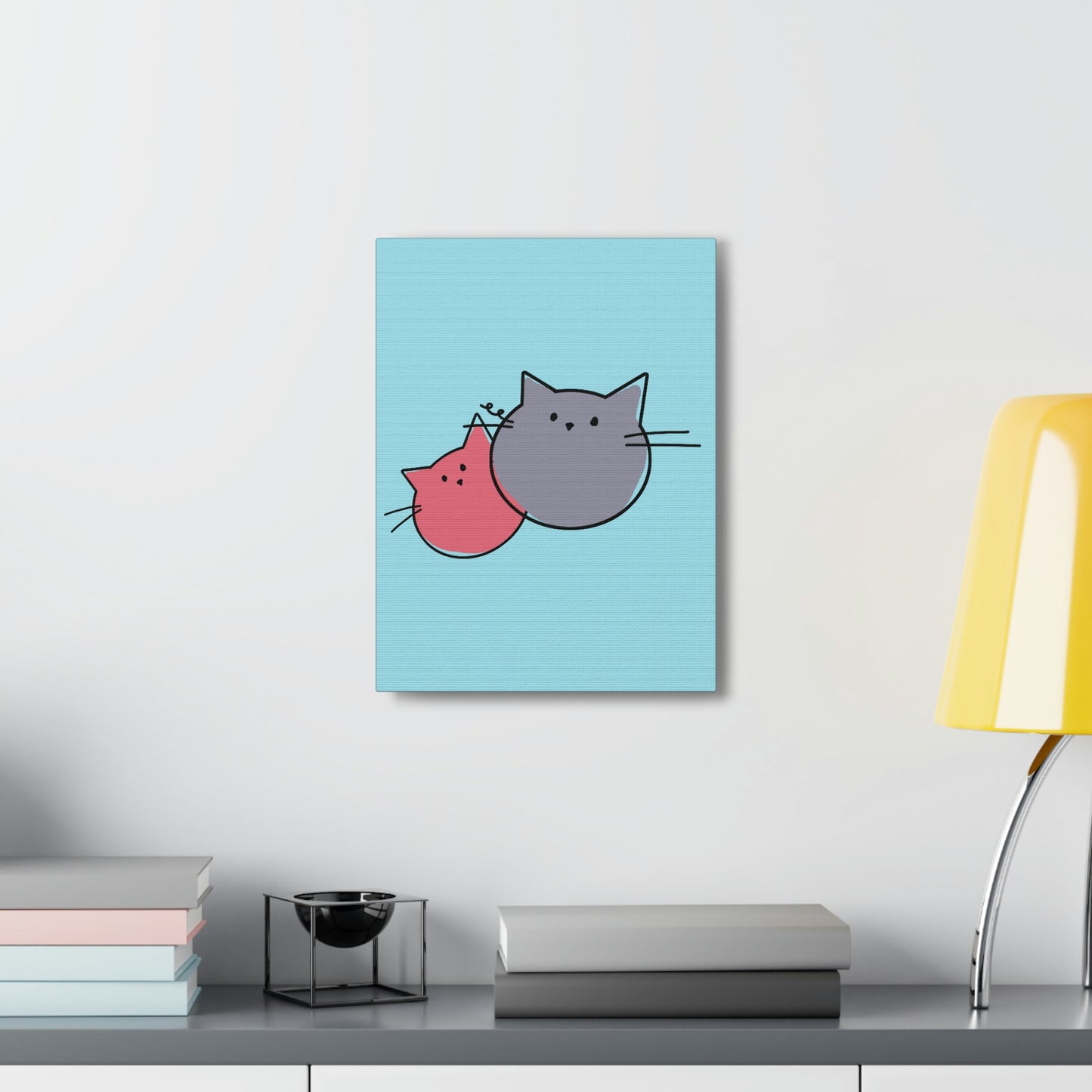 Funny Cartoon Cats Anime Meme Kawaii  Aesthetic Classic Art Canvas Gallery Wraps