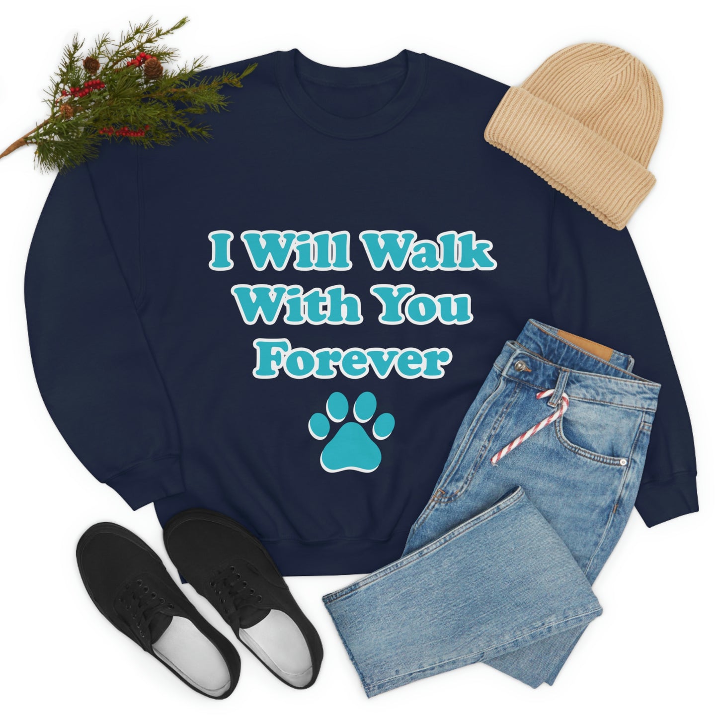 I Will Walk With You Forever Cat Lover Unisex Heavy Blend™ Crewneck Sweatshirt