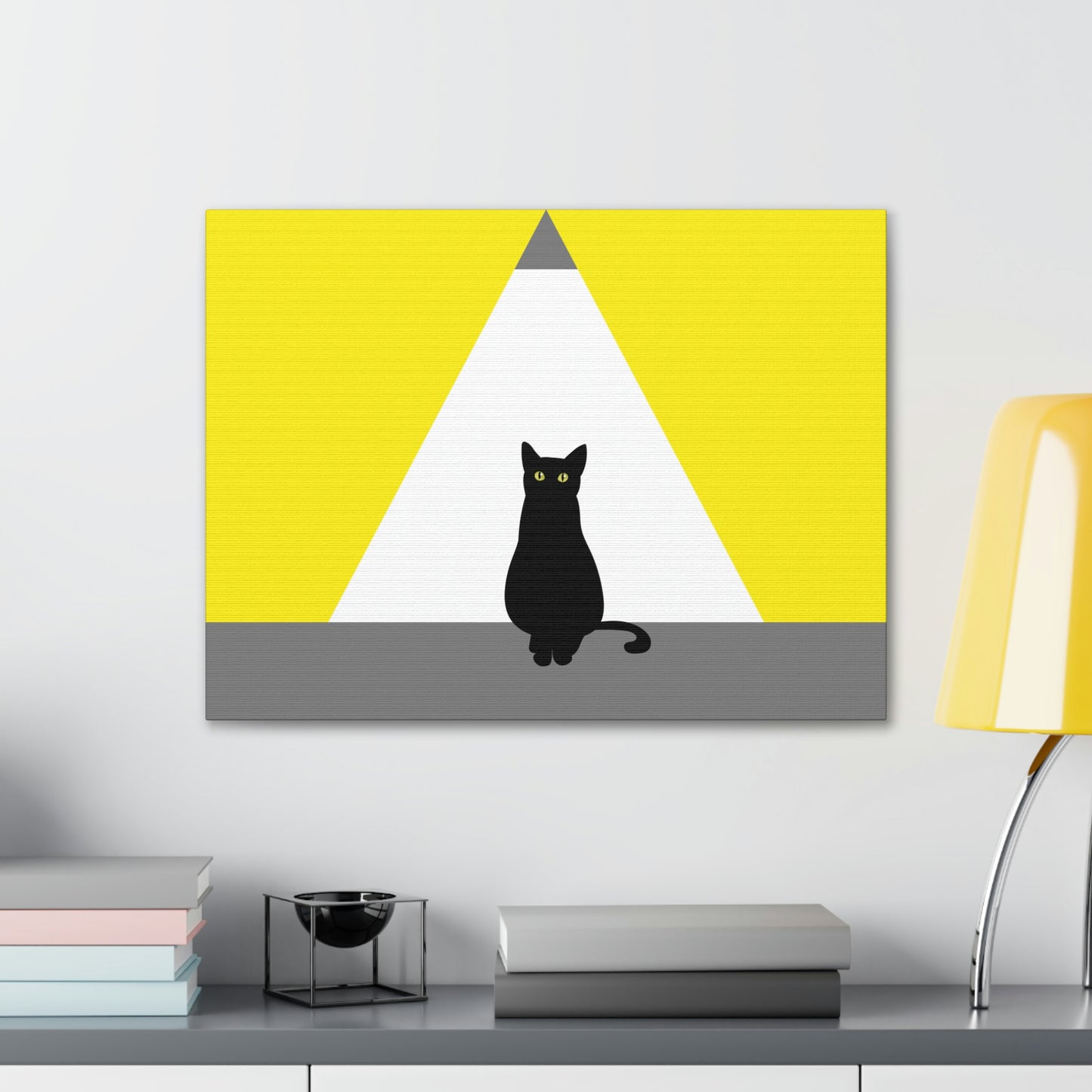 Black Cat Watching Lord of Light Looking At Sunset Classic Art Canvas Gallery Wraps