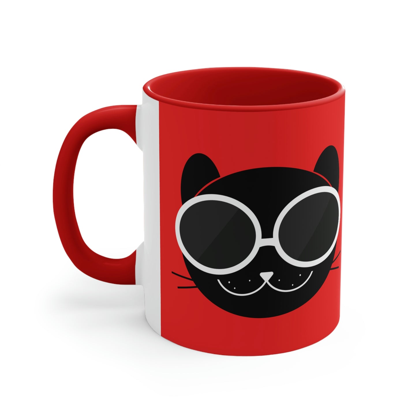 Anime Cute Black Cat Minimal Art Classic Accent Coffee Mug 11oz