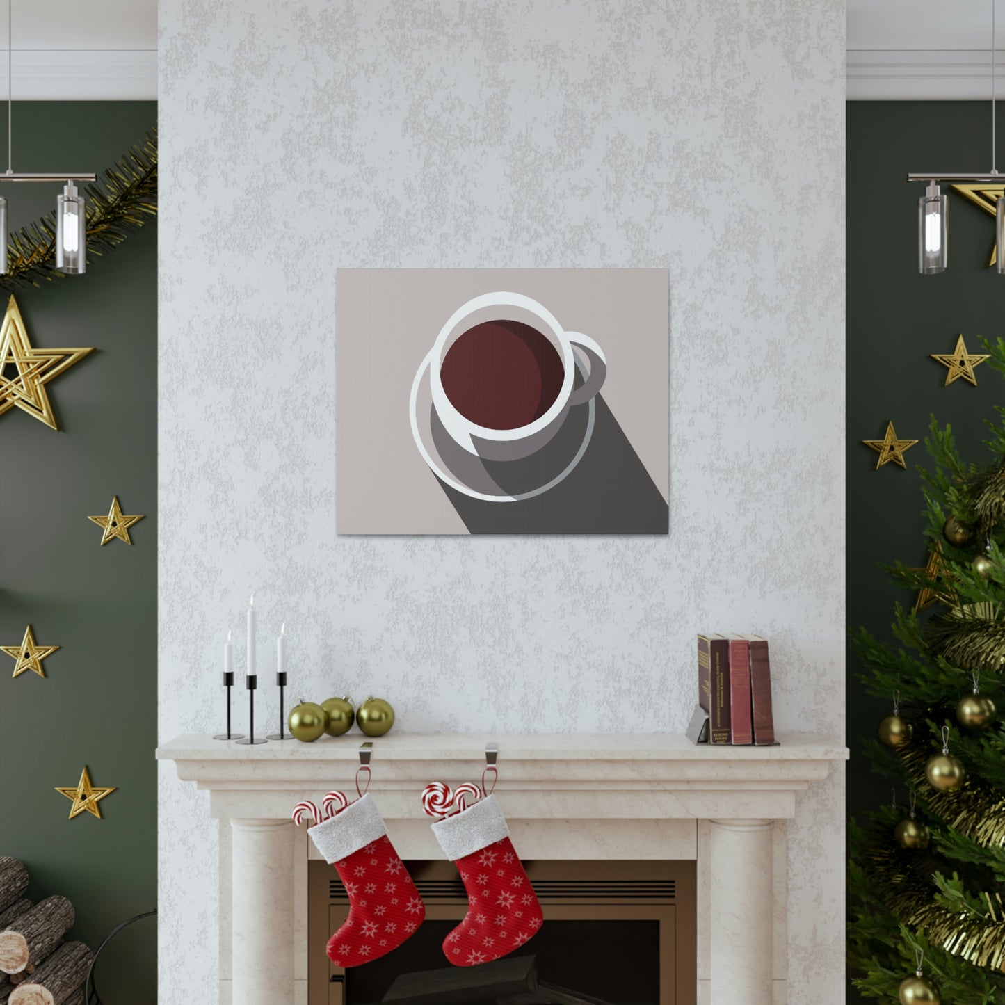 Cup Of Coffee Minimal Art Aesthetic Beige Aesthetic Classic Art Canvas Gallery Wraps