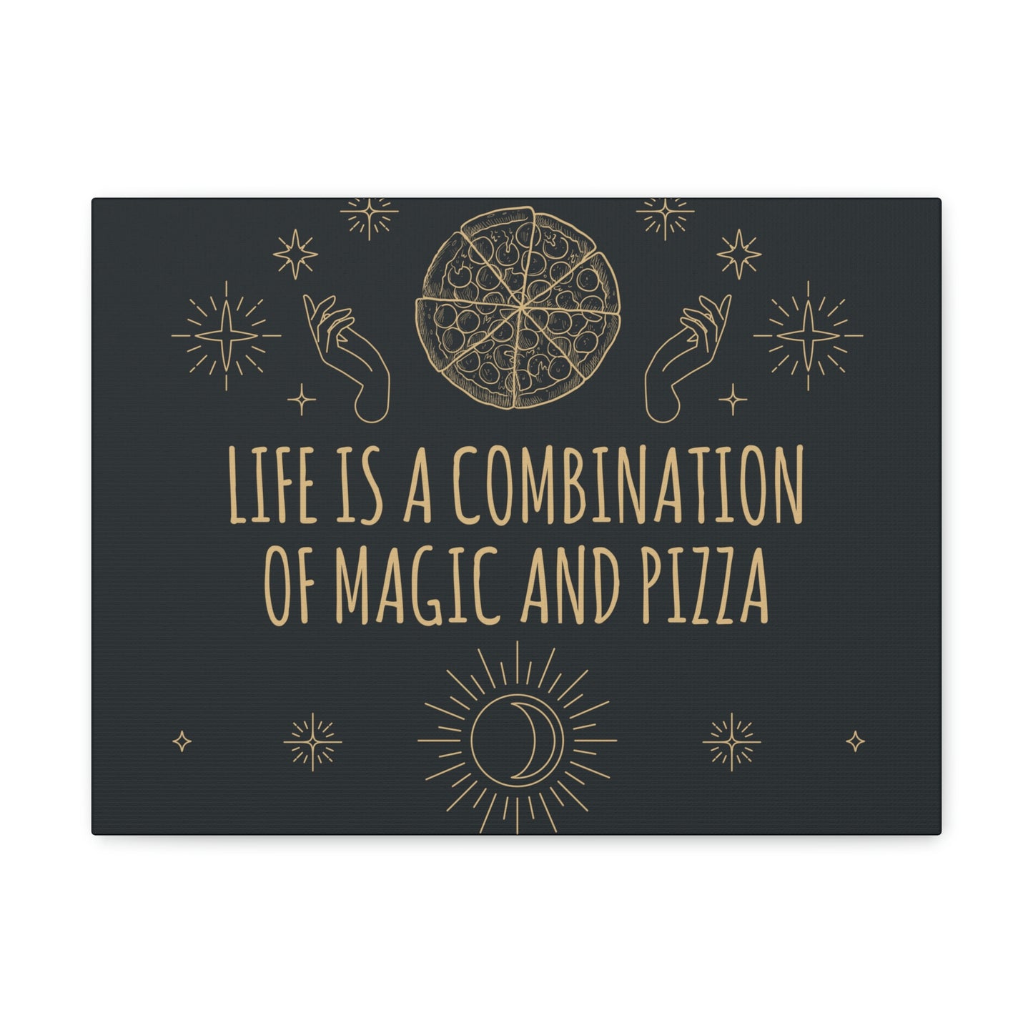 Life Is A Combination Of Magic And Pizza Love Funny Quotes Aesthetic Classic Art Canvas Gallery Wraps