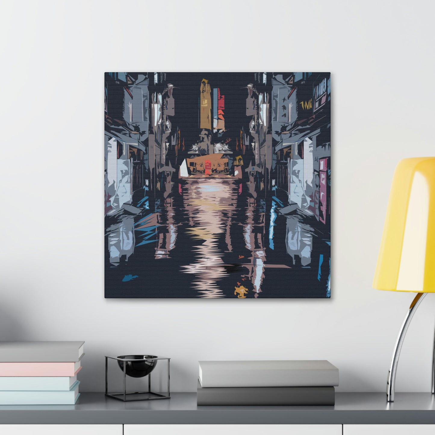 City Night Modern Abstract Classic Art Canvas Gallery Wraps