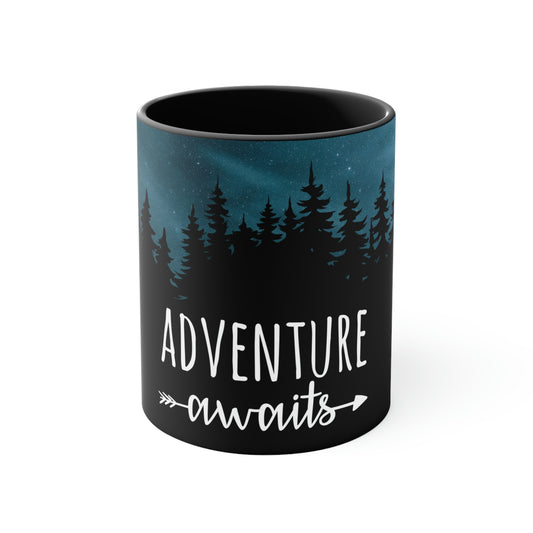 Adventure Awaits Art Vacation Landscape Explore Classic Accent Coffee Mug 11oz